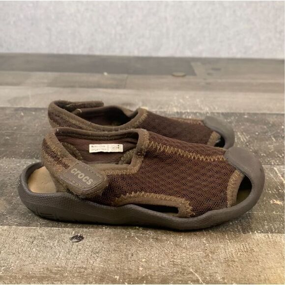 CROCS Other - Crocs Little kids Size 9 Swiftwater Sandals Brown Slingback Water Shoes Outdoor
